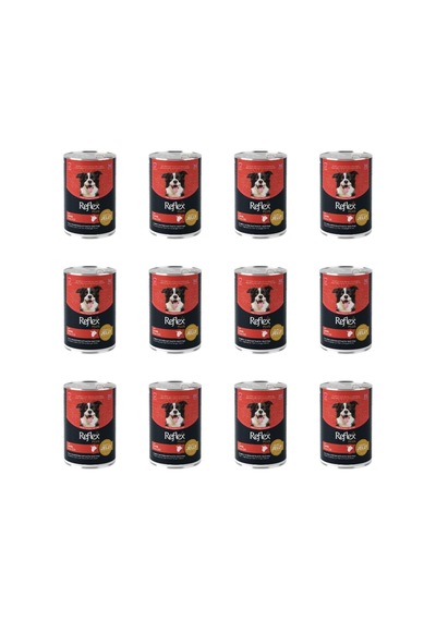 Reflex Plus Jöle İçinde Et Parçacıklı Kuzu Etli Yetişkin Köpek Konservesi 400 Gr 12 Adet