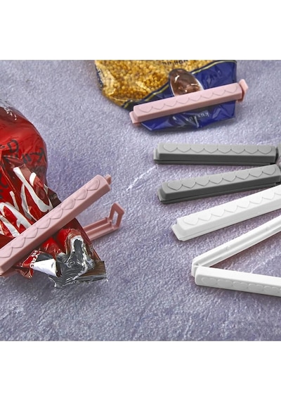 6 Adet Pratik Ve Hijyenik Tazeliği Koruyan Poşet Çanta Klipsi / Poşet Kapatıcı / Paket Mandalı Plast Diğer