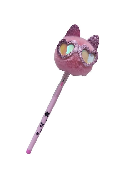 Peluş Kedi Gözlüklü Figürlü Yumurtlayan Kalem