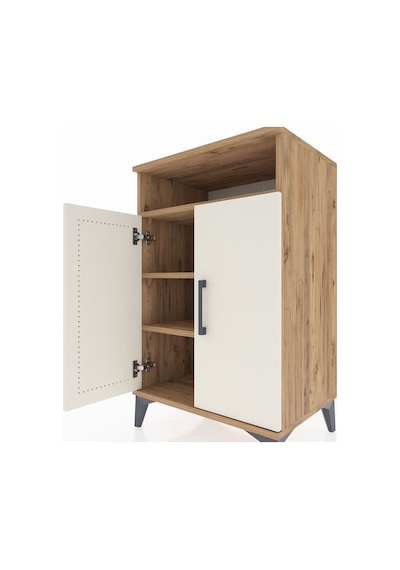 Hyperion Komodin 3 Raflı 2 Kapaklı 60x44x96 Çam-aytaşı Atlas Çam