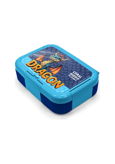 Coral High Kids Dragon Desenli Paslanmaz Çelik Beslenme Kabı 39113 Mavi