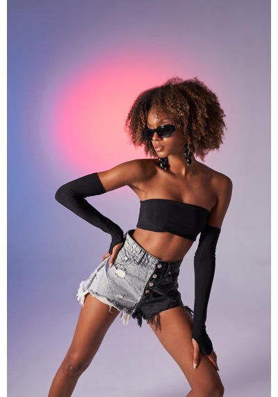 Holly Lolly Straplez Model Noir Bluz Siyah