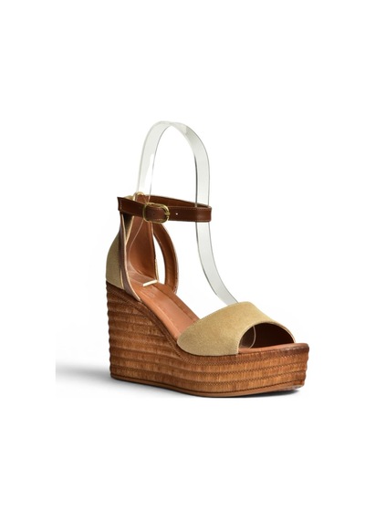 Fox Shoes Y996559102 Vizon Dolgu Topuklu Kadın Ayakkabı