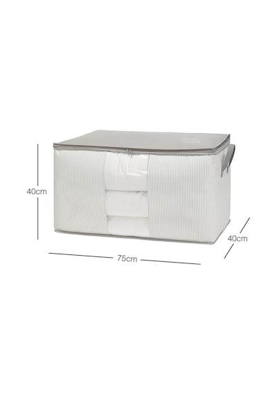Ocean Home Textile Mega Boy Pvc Pencereli Gri Çizgili Stuff & Things Hurç 75 x 40 x 40 cm