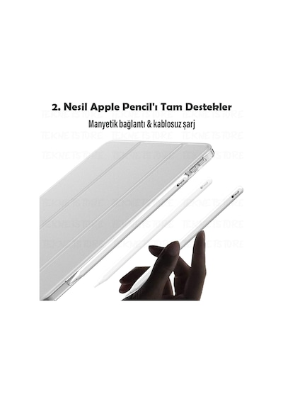 Apple Uyumlu iPad Air 6 11 Inç M2 Çip 2024 Tablet Kılıfı İnce Tasarım Smart Cover Standlı Akıllı Kapak Kılıf