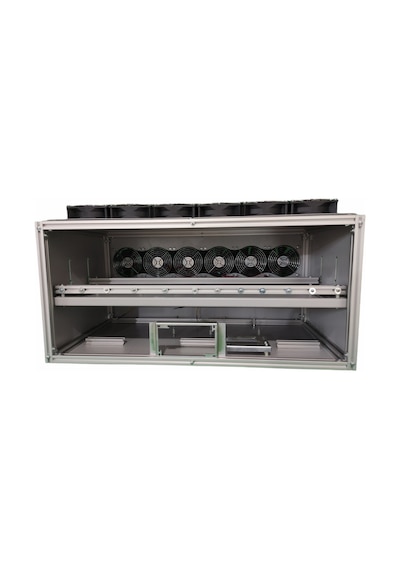 RigBu Kapalı Mining Rig Kasası SK77 Fanlı Hız Ayarlı Gri