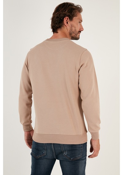 Buratti Pamuklu Relaxed Fit Bisiklet Yaka Erkek Sweat 5905453 Vizon