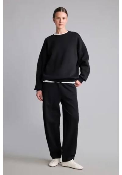 Defacto Oversize Bisiklet Yaka Düşük Omuz Kalın Basic Sweatshirt I8191ax26wnbk81 Siyah-bk81
