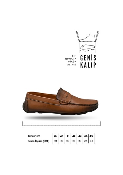Sermoda Erkek Loafer - Hakiki Deri Rok Loafer Erkek Ayakkabı Taba