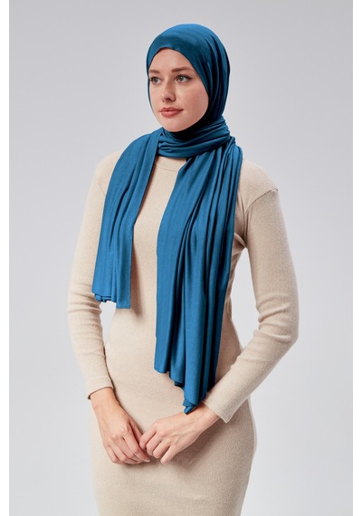 Sonbaharmoda Kadın Tesettür Luxury Penye Şal Kaymaz, Yumuşak, Dört Mevsim Kullanım Şal Petrol Rengi
