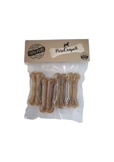 Purecanpati Doğal Köpek Pres Kemiği Natural 4 Adet 7cm Küçük Irk