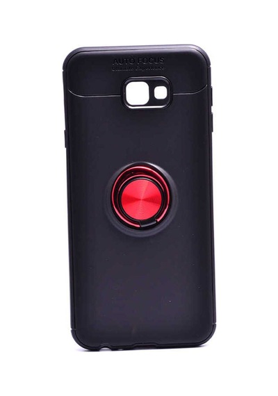 Samsung Uyumlu Galaxy J4 Plus Kılıf Zore Ravel Silikon Kapak Siyah-Kırmızı
