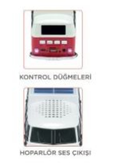 Kırmızı Vosvos Tasarımlı Solar Şarjlı Bluetooth Hoparlör 5w Güçlü Ses