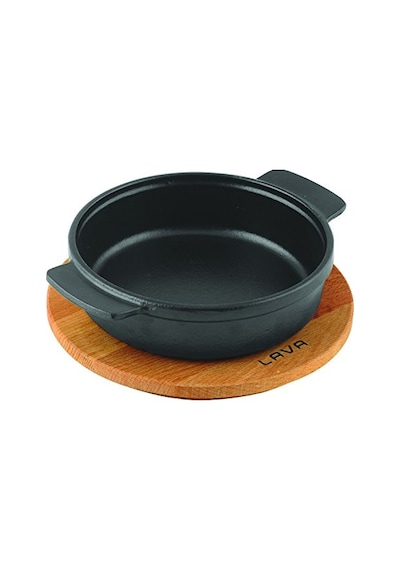 Kabı Lv Eco Gv 17 K4 Yuvarlak Güveç Ahşap Altlık Çap 17 Cm Dökme Demir Siyah Çok Renkli