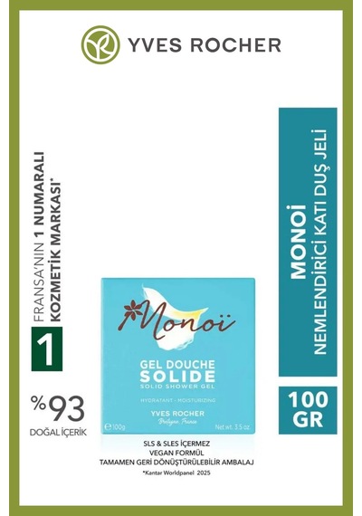 Monoi Katı Duş Jeli Nemlendirici Vegan Sls Sles İçermez 100 Gr Egzotik Koku Diğer