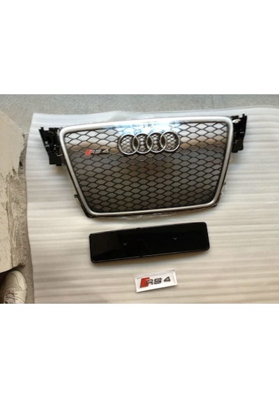 Autogp Audi A4 Rs4 Ön Panjur Izgara 2008 / 2012 B8 Oem Krom Siyah Agp230201
