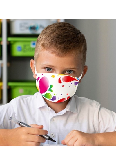 20 Adet Yıkanabilir Beyaz Çocuk Maske-14