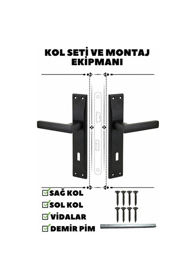Kapı Kolu Lama Mat Siyah Aynalı Oda Lüks