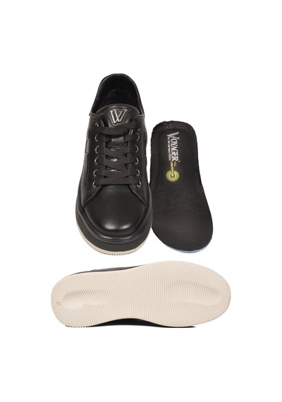 Voyager Siyah Hakiki Deri Erkek Casual Sneaker Memory Taban Premium Casual Ayakkabı M030 M