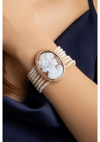 Cameo Italiano 18 Ayar Rose Altın Kaplama 20 Cm Gümüş Bileklik