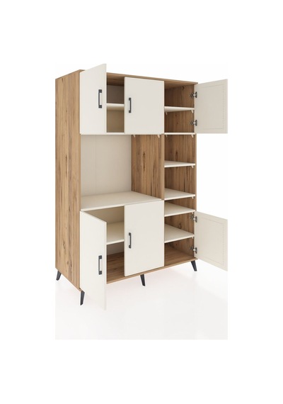 Kronos Dolap 10 Raflı 6 Kapaklı 132x59x195 Çam-aytaşı/aytaşı Çam