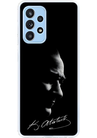 Samsung Galaxy A52 Uyumlu Şeffaf Kılıf Atatürk 1 Tasarımlı