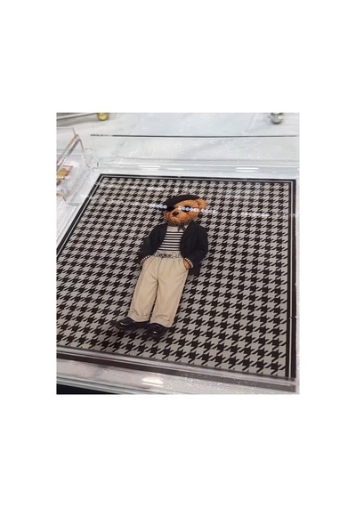 Milano Kazayağı Teddy Pleksi Sunum Tepsisi Tek Kişilik 23x23cm Siyah