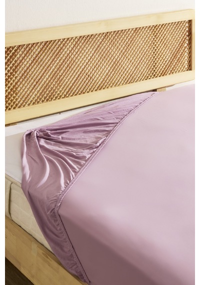 Karaca Home Penye Çift Kişilik %100 Pamuk Lastikli Çarşaf Pembe Pembe