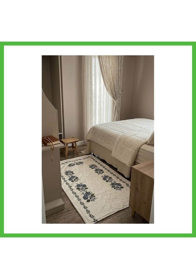 Vaveni Kanaviçe Dijital Baskılı Kadife Tek Seccade 70x110cm Arz Çok Renkli