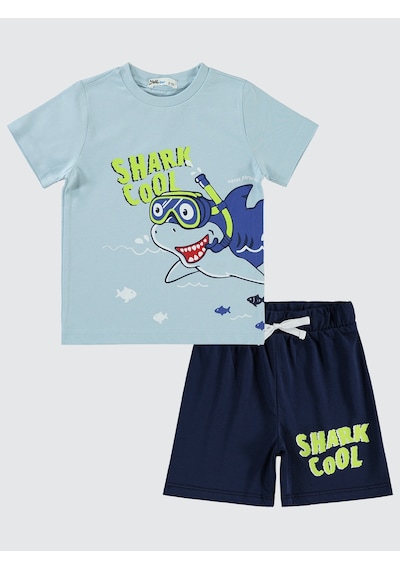 Civil Boys Erkek Çocuk Pijama Takımı 2-5 Yaş Buz Mavi Buz Mavi