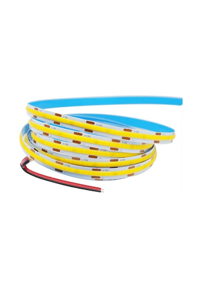 12v Cob Şerit Led 8mm 320 Ledli Esnek Natural Beyaz Cob Led Ip20 5 Metre