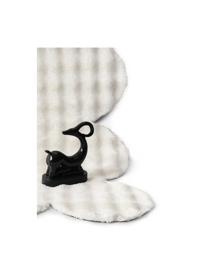 Raschel Carpet Lazer Kesim Krem Yumuşak Bubble Kaymaz Özel Taban Peluş Halı Yolluk Krem