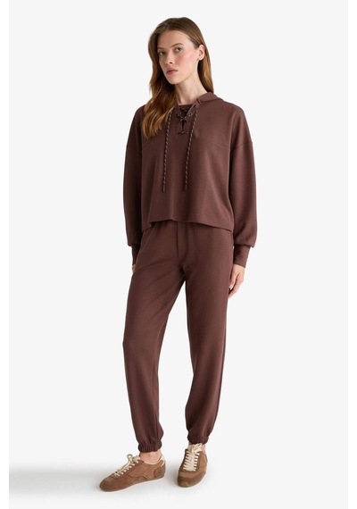 Defacto Modal Bağlama Detaylı Sweatshirt-fall İn Love Loungewear G0002ax25wnbn334 Kahve