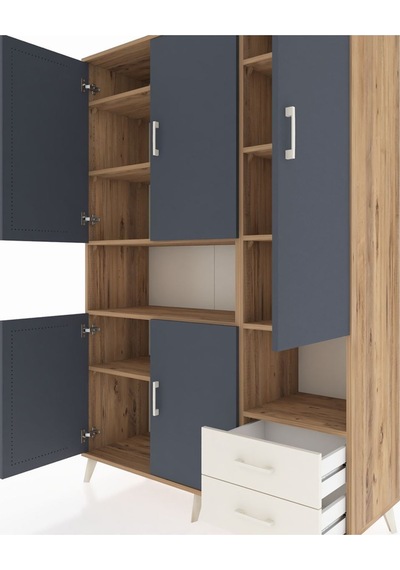 Hyperion Dolap 10 Raflı 2 Çekmeceli 5 Kapaklı 132x44x195 Çam-antrasit/aytaşı Antrasıt/aytası Hyperion Dolap 10 Raflı 2 Çekmeceli 5 Kapaklı 132x44x195 Çam-antrasit/aytaşı Antrasıt/aytası
