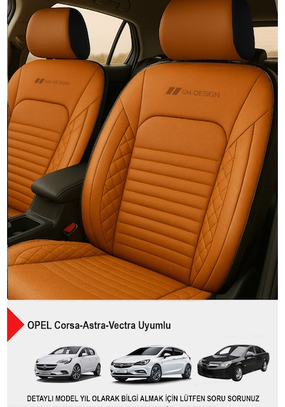 İstanbul Serisi Deri Oto Koltuk Kılıfı Opel Corsa-astra-vectra Uyumlu Taba