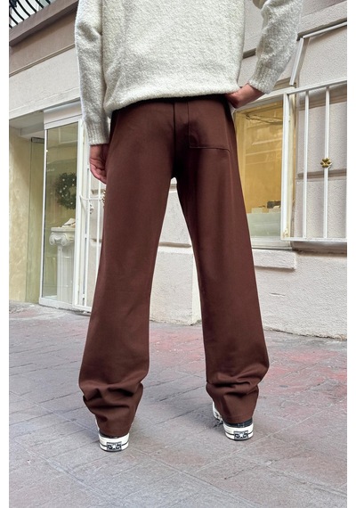 Flaw Basic Regular Gabardin Pantolon Kahverengi Kahverengi