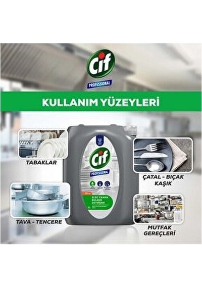 Profesyonel Elde Bulaşık Deterjanı Zorlu Yağ Lekelerine Karşı Etkili 5 L 2 Adet