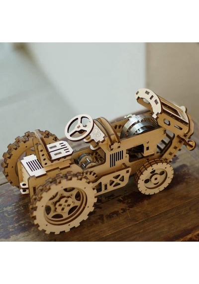 Rokr Lk401 Traktör Tractor Dıy Minyatür Maket Model Seti Ahşap 3d Wooden Puzzle 3d Model Kit Detaylı Dekoratif Hobi Seti Ahşap Maket