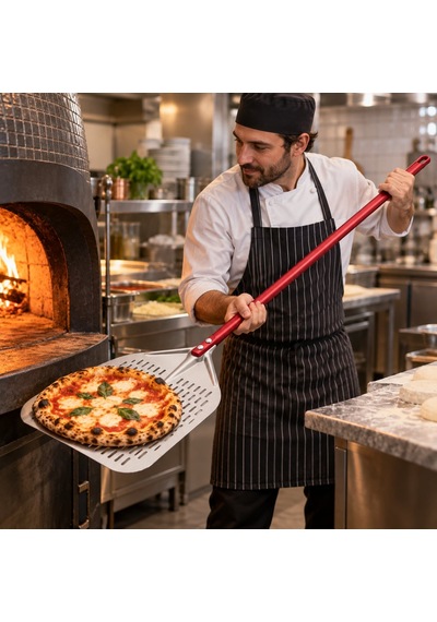 Fida Alüminyum Pizza Küreği Delikli 30 Cm