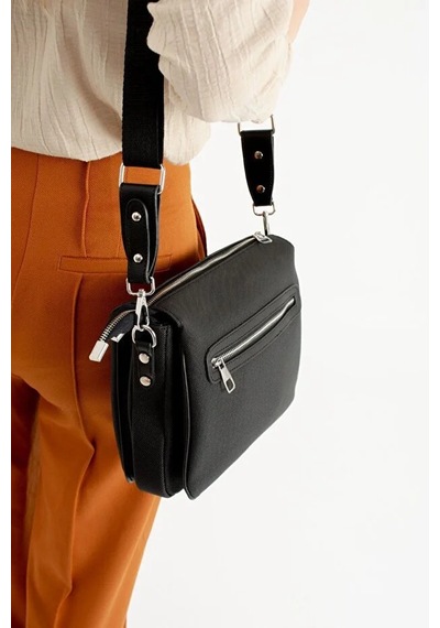 Just Polo Kadın Günlük Kullanıma Uygun Ayarlanabilir Askılı Lakoste Kumaş Şık Omuz Çantası Shopper Siyah