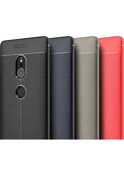 Sony Xperia Xz2 Kılıf Deri Tarzı Niss Silikon Case