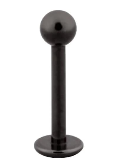 Siyah Labret Düz Piercing Tek Toplu Cerrahi Çelik Dudak Helix Küpe