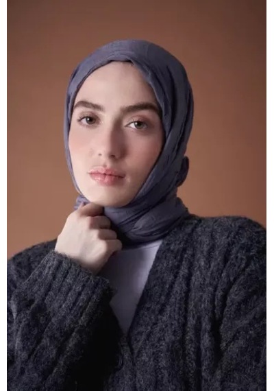 Aminenesil Modakaşmir Bambu Şal Koyu Gri Renk Kurşun
