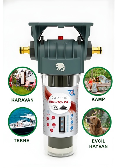 Car-fil Crf-10-2x -eu 10 Aktif Karbon Filtresi Koku, Klor, Tortu Azaltma Karavan, Tekne, Tiny House
