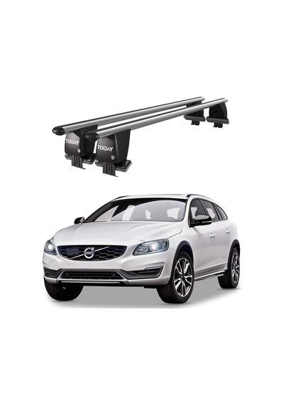 Royal Volvo V60 2011-2018 Uyumlu Gri Kilitli Ara Atkı Port Bagaj Tavan Barı