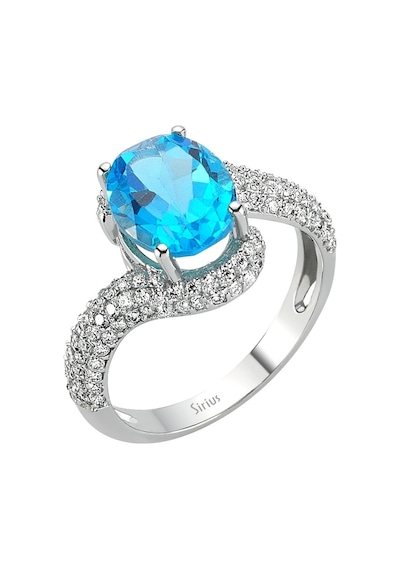 Sirius Pırlanta Ve Oval Mavi Topaz Taşlı Yüzük 0817R0112