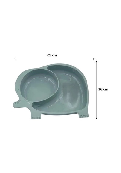 Bebek Ve Çocuk İçin Sevimli Fil Model Desenli Yemek Bebek Mama Kabı Bölmeli Tabak Pembe