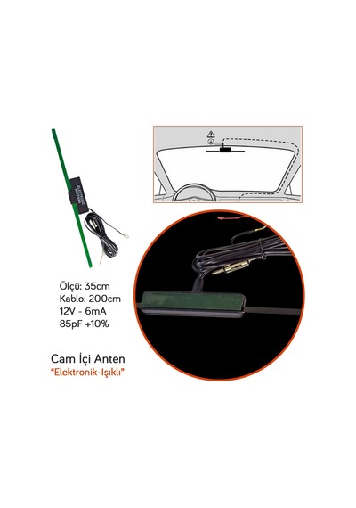 Pmx Cam İçi Anten Işıklı Vakumlu Elektronik Jba-625