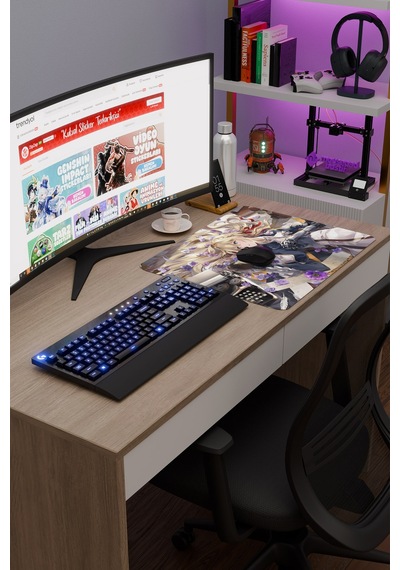 Violet Evergarden Anime V4 - 48x40 Xl Gaming Kauçuk Kaymaz Taban Mouse Pad Fare Altlığı