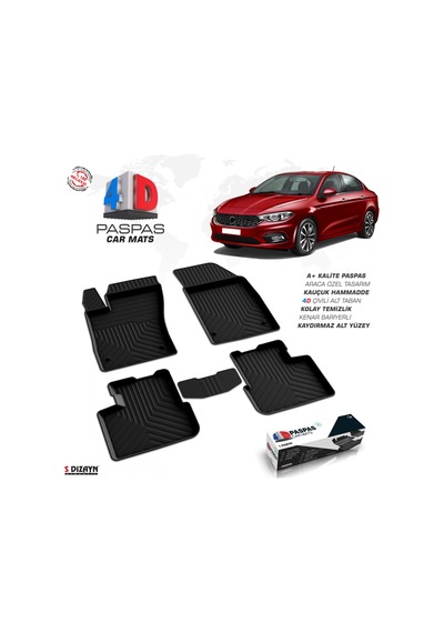 Fiat Egea Sd 4D Havuzlu Paspas Siyah